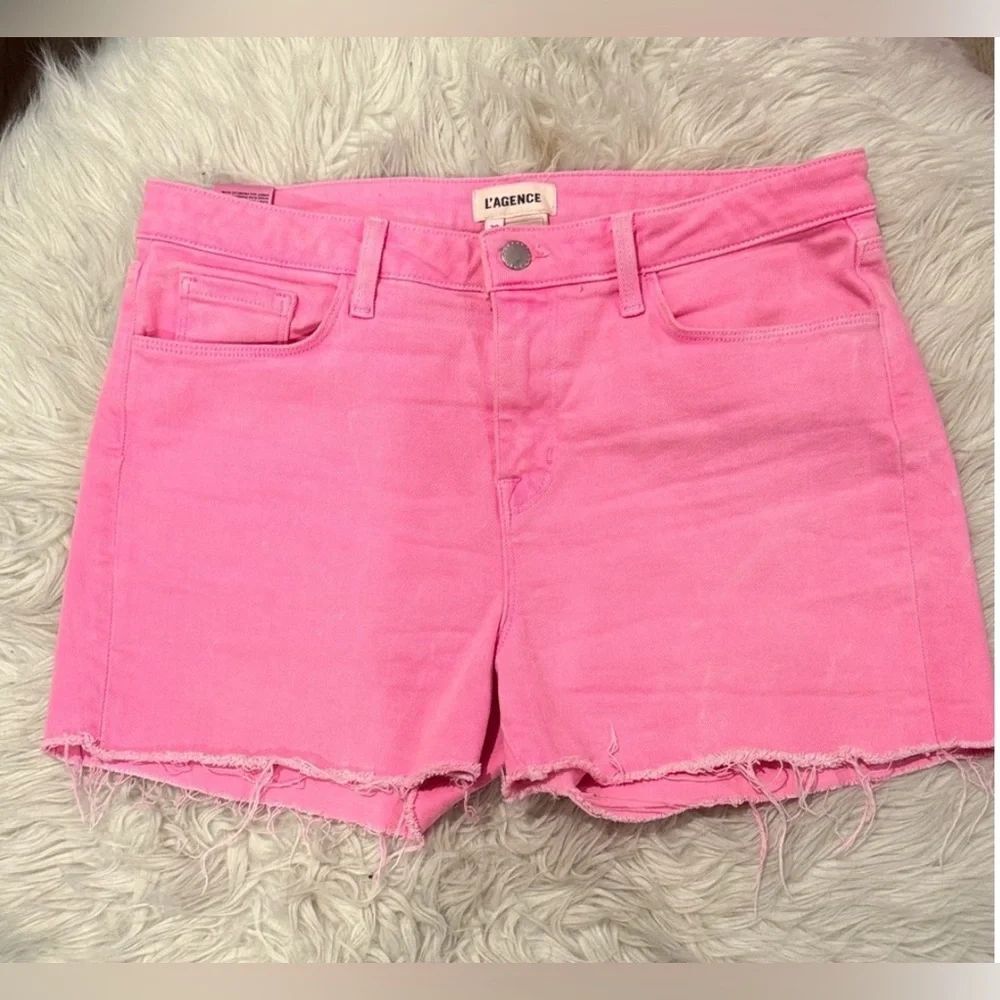 L'AGENCE Hot Pink Denim Jean Shorts